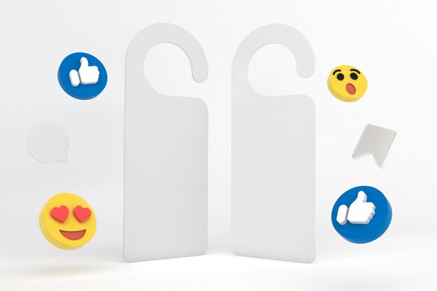 Door Hangers and Social Media Front Side In White Background