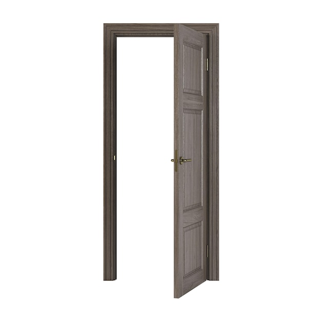 Door isolated on white background. 3D rendering.