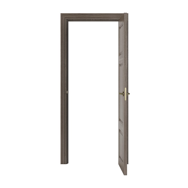 Door isolated on white background. 3D rendering.