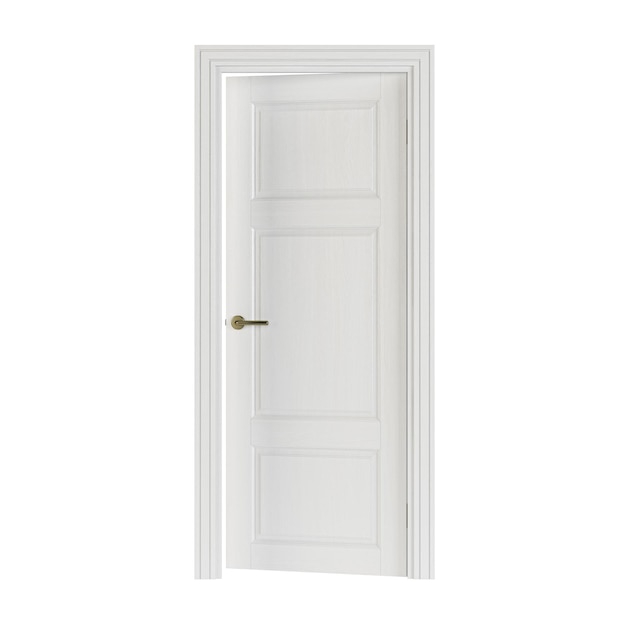 Door isolated on white background. 3D rendering.