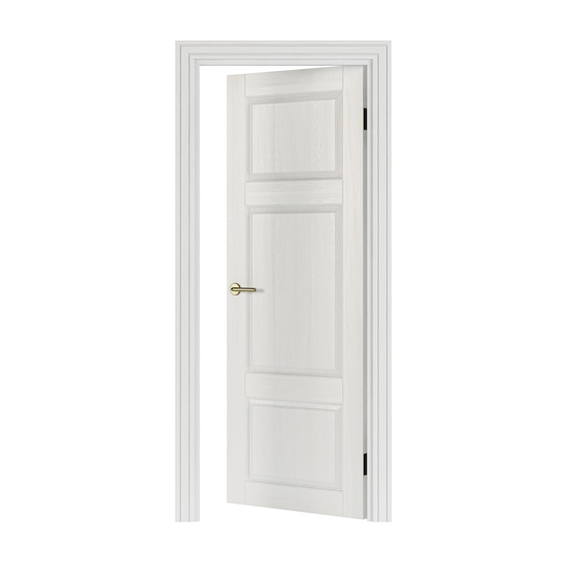 Door isolated on white background. 3D rendering.