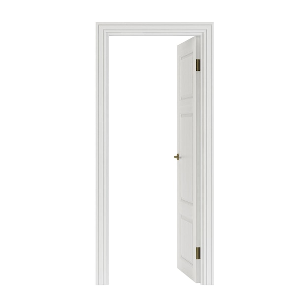 Door isolated on white background. 3D rendering.