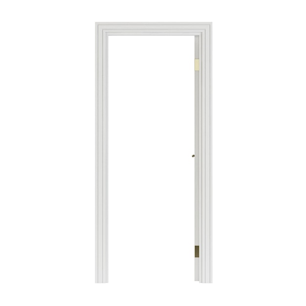 Door isolated on white background. 3D rendering.