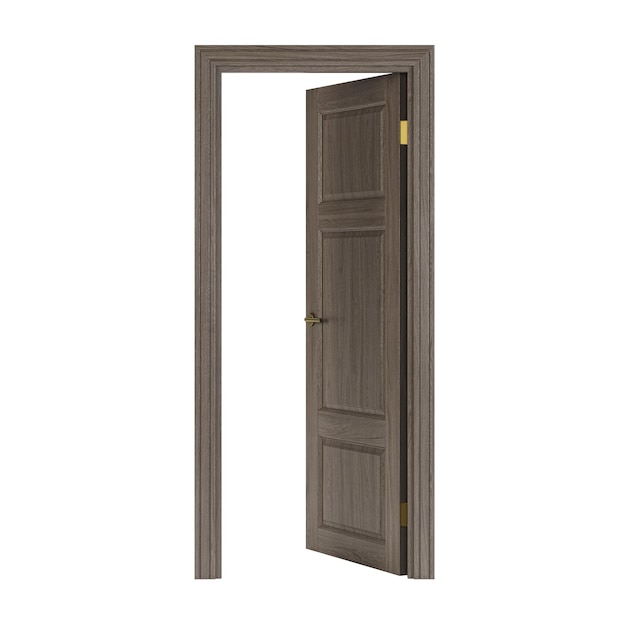 Door isolated on white background. 3D rendering.