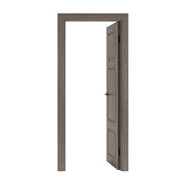 Door isolated on white background. 3D rendering.