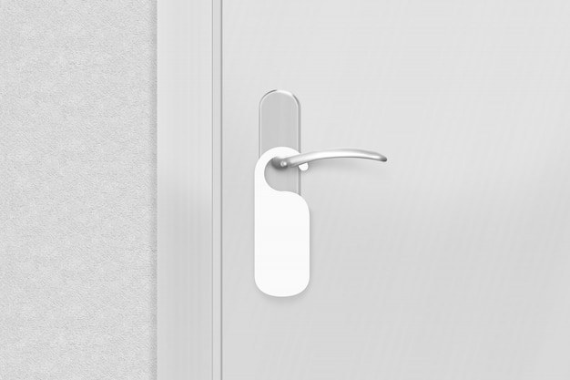 Photo door knob with blank doorhanger