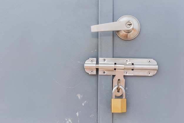 Photo door locked with a key