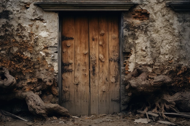 Photo door made of wood