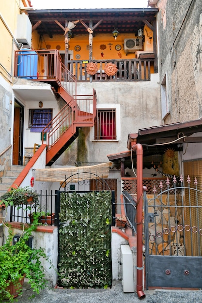 The door of an old house in San Nicola Arcella a medieval town in the Calabria region of Italy