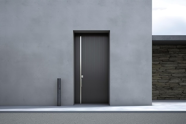 A door that is made of steel and has a white frame.