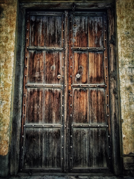 A door that is made of wood