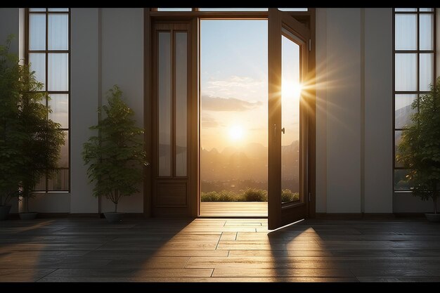 A door that is open to the sun