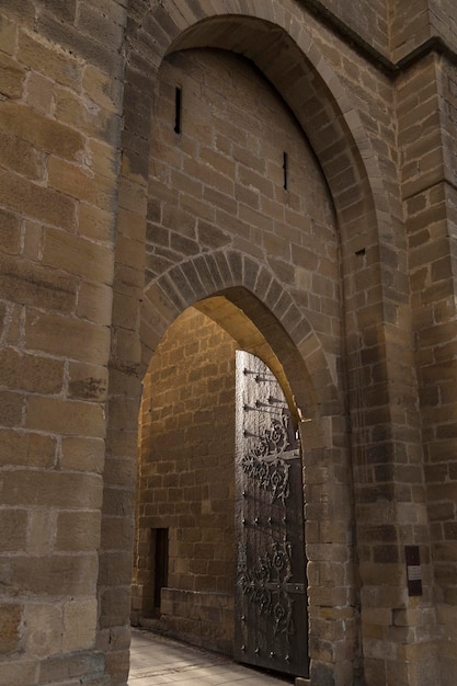 Door of the wall in the Guard Rioja Alavesa Basque Country Spain