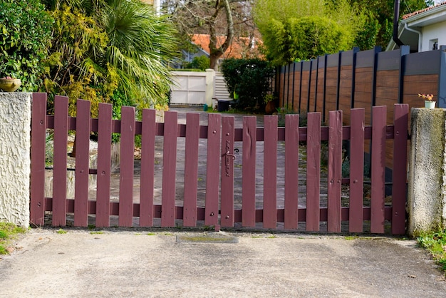 Door wooden gate old fashion vintage in street view outdoor retro home entrance