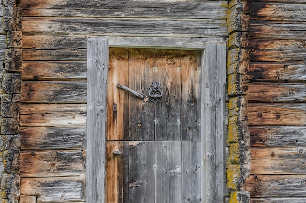 Door of wooden house