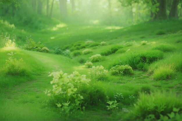 doorlopend groen gras waterverf achtergrond met een harmonieuze mix van gras