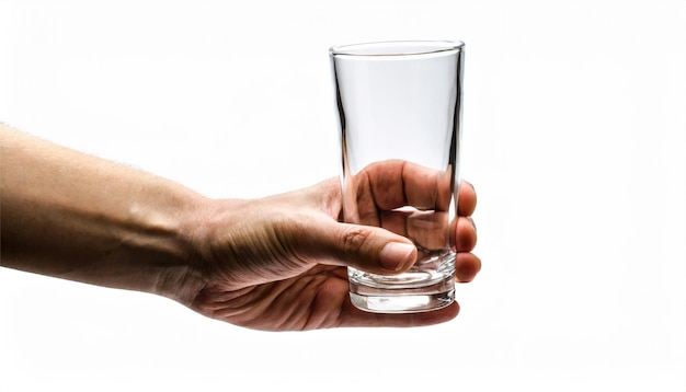 Doorzichtig glas in de hand
