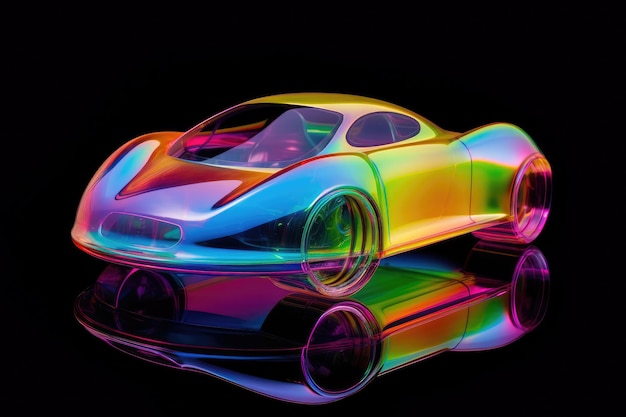 Doorzichtige veelkleurige regenboog regenbogen autoverzekering concept