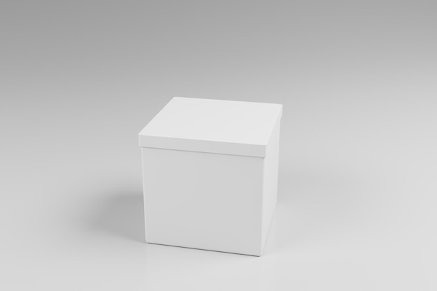 Doosverpakking met witte kleur op 3D-rendering