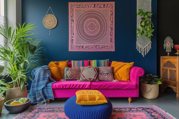 Dopamine decor combines alluring patterns bright colors and seductive textures