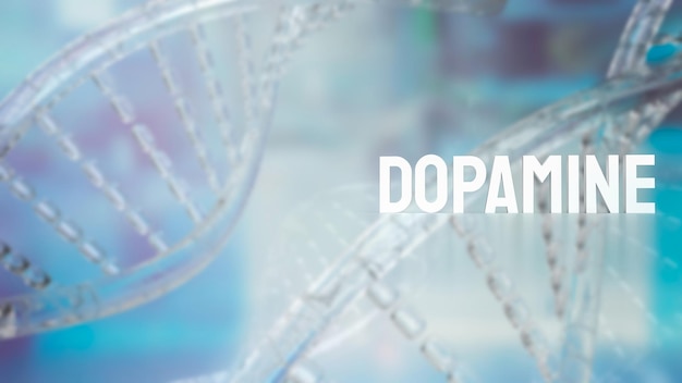 The Dopamine text on sci background 3d rendering