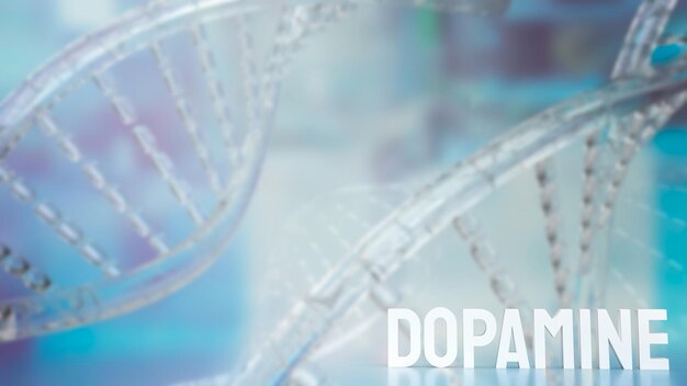 The Dopamine text on sci background 3d rendering