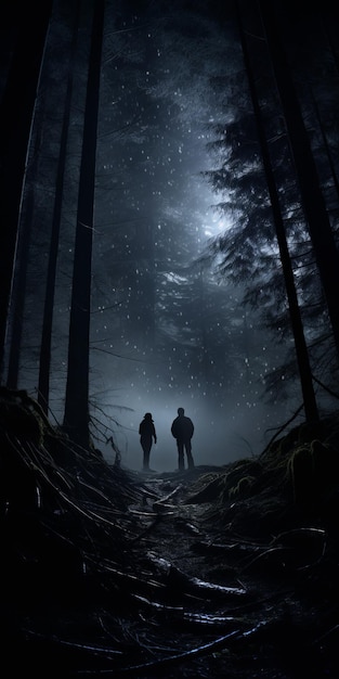 Foto doppelgangers in the dark een surrealistische reis door de noorse bossen
