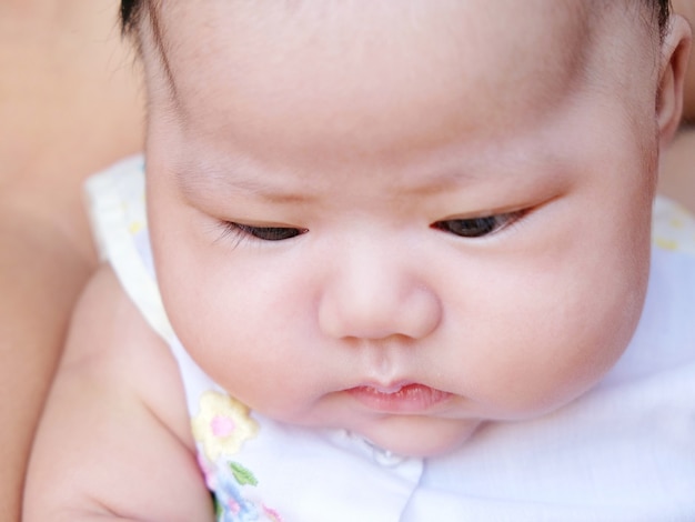 Dorable baby 4 months. Closeup portrait.