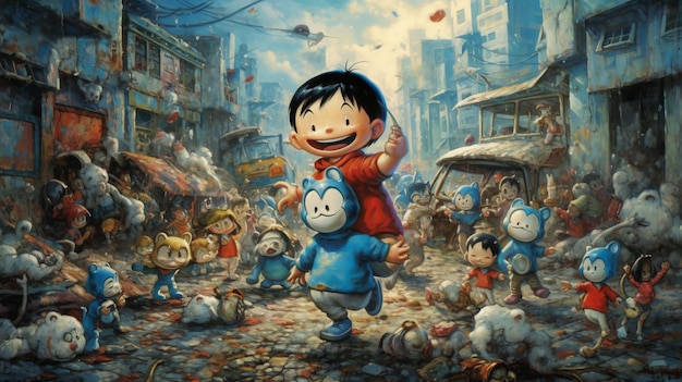 Photo doraemon birthday 3th september generative ai