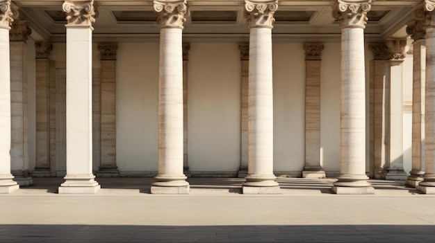 Doric columns at various decay stages illustrating times toll