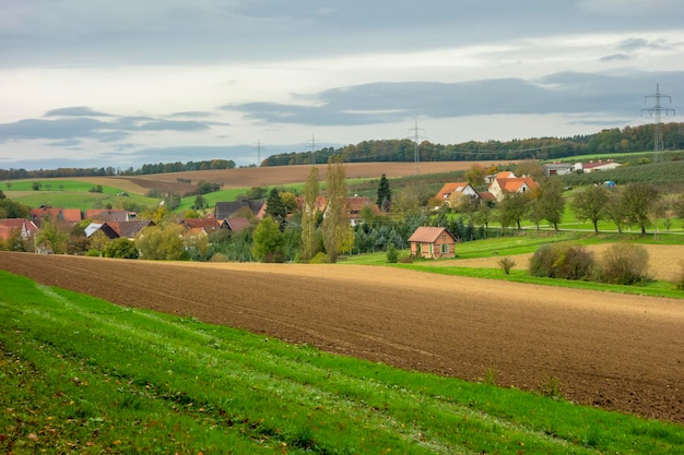 dorp in de herfsttijd