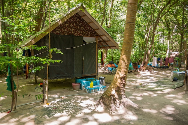 Dorp in het tropische bos