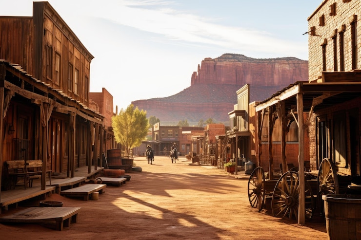 Foto dorp van het amerikaanse wilde westen