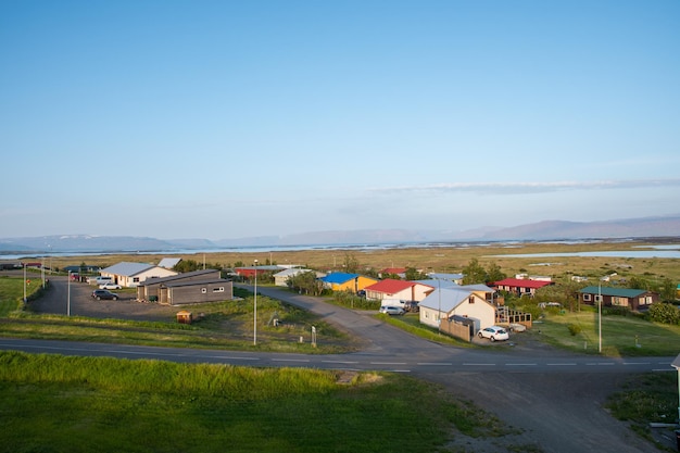 Dorp van Reykholar in IJsland