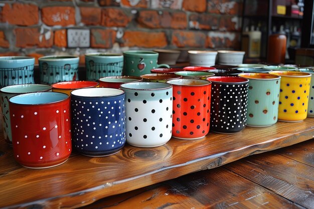 dots coffee mugs motif professional photography