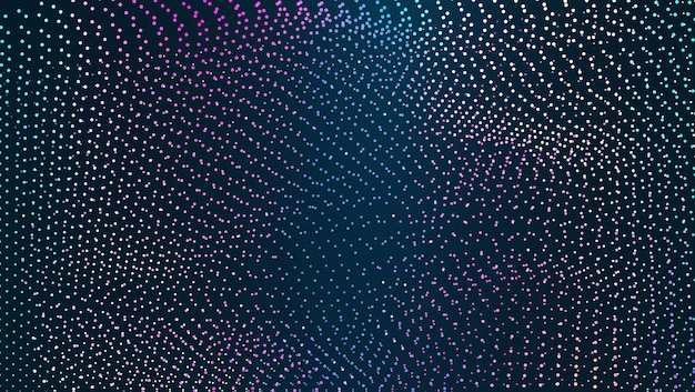 Dots line motion particles illustration. Cyberspaces technology light glowing futuristic concept.