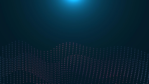 Dots line motion particles illustration. Cyberspaces technology light glowing futuristic concept.