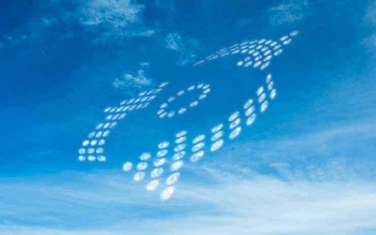空の点線の矢