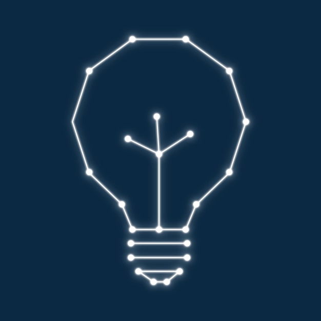 dotted light bulb illustration
