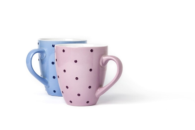 Dotted mugs with copy space