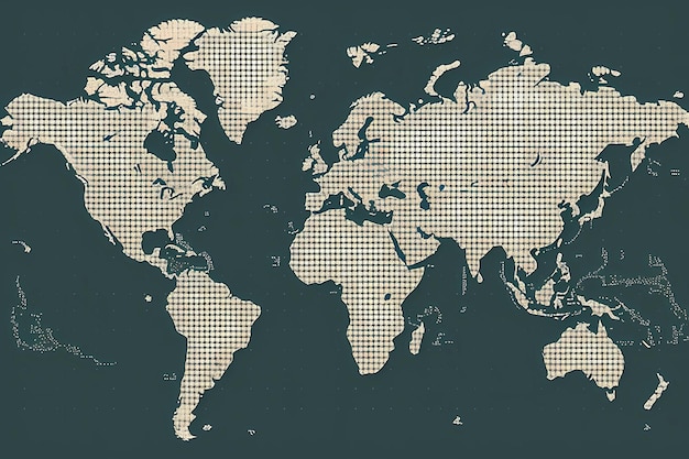 AIが生成した点線の世界地図