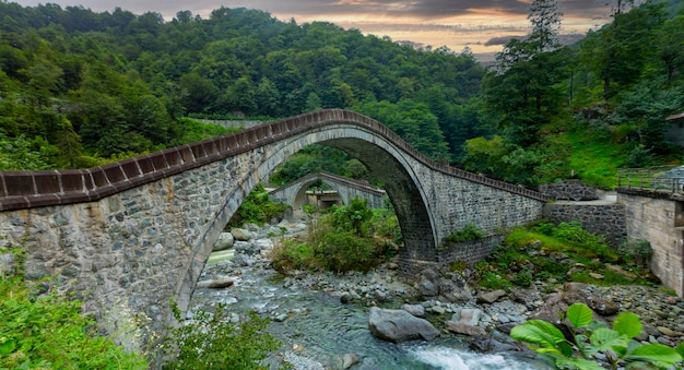 Двойной арочный мост Чифте Кемер Копру в Архави Артвин Турция