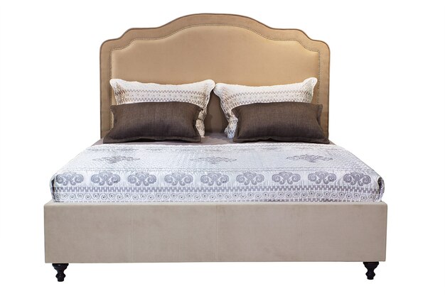 Double bed isolated under the white background