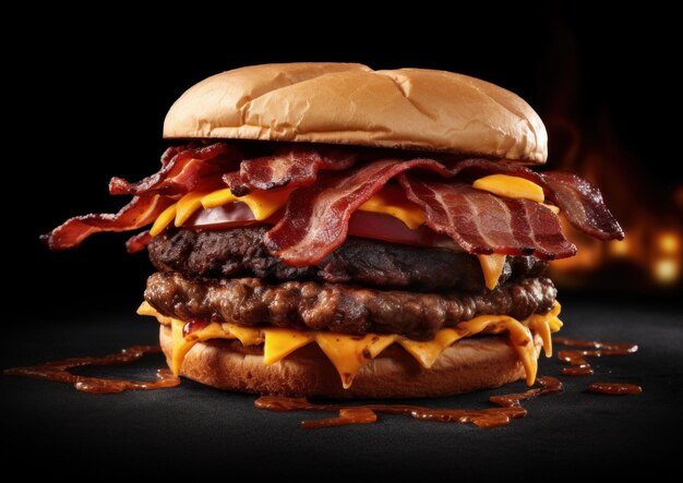 Premium AI Image | Double_beef_burger_bacon_from_burger_king