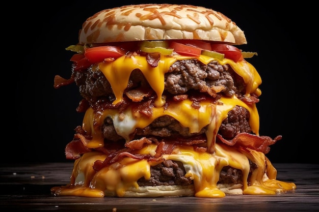 Foto doppio cheeseburger delight