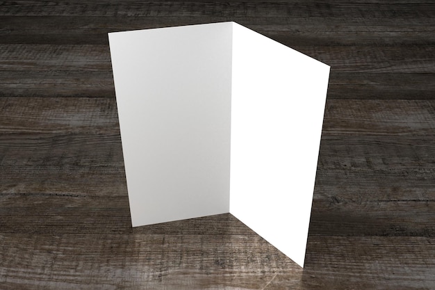 Double DL flyer mockup on wooden background