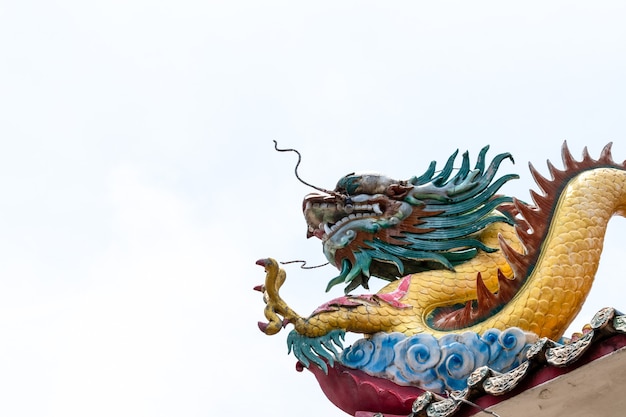 Double dragon on chinese temple roof