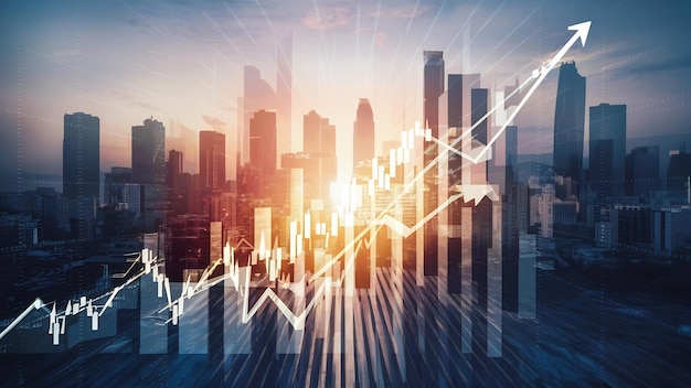 Double exposure business network on trading graph and city