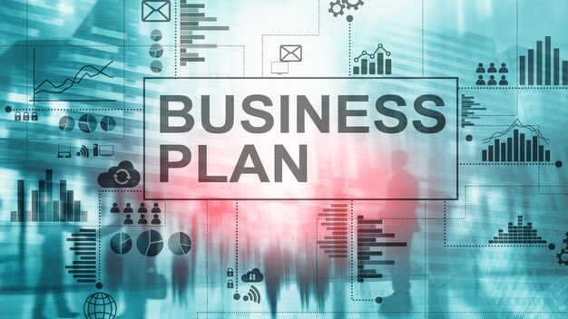 Foto doppia esposizione business plan e concetto di strategia