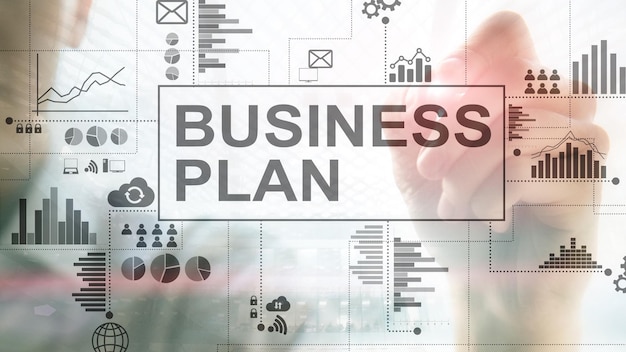 business plan template download free Photo double exposure business plan and strategy concept